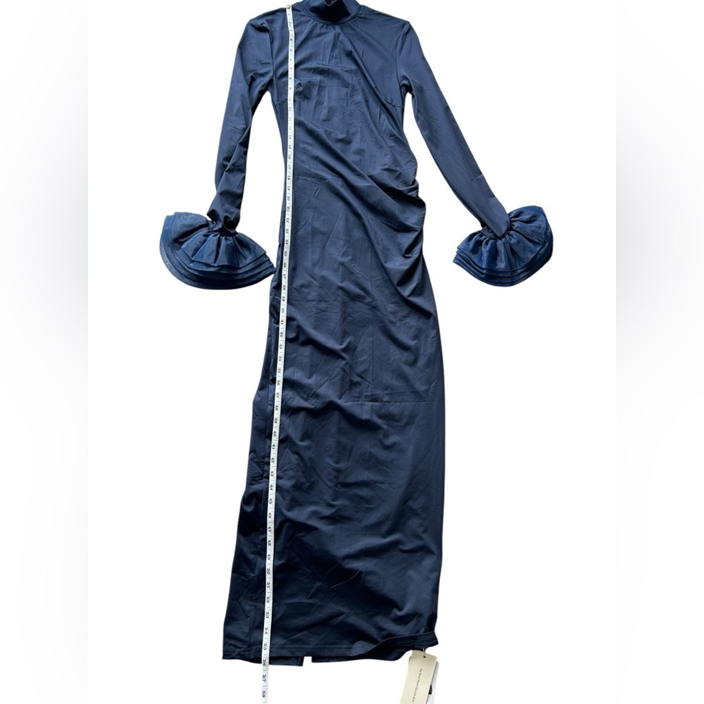 NWT Commense Elegant Ruffle Split Jersey Long Dre… - image 14